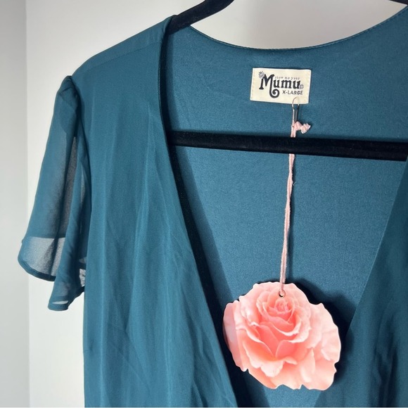 Show Me Your Mumu Jade Noelle Flutter Sleeve Wrap Dress XL - Picture 3 of 6